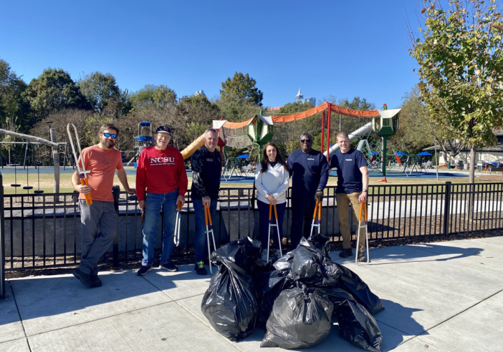 image for Wooten Staff Pitches in to Clean Up Raleigh's Chavis Memorial Park